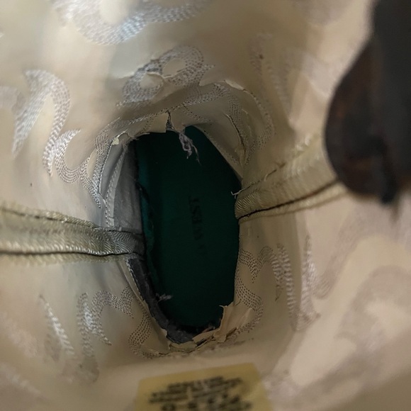 Old West Kids Square Toe Western Boot Size 13.5D boxFJ - Picture 7 of 8